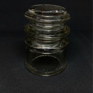 Armstrong No 3 Glass Insulator - Clear Glass - Small - Vintage